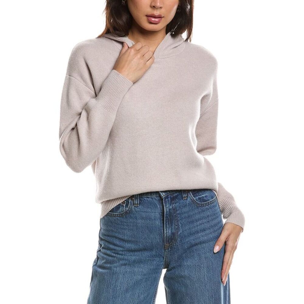Forte Cashmere Womens  Double Knit 100% Cashmere Hoodie, Brown